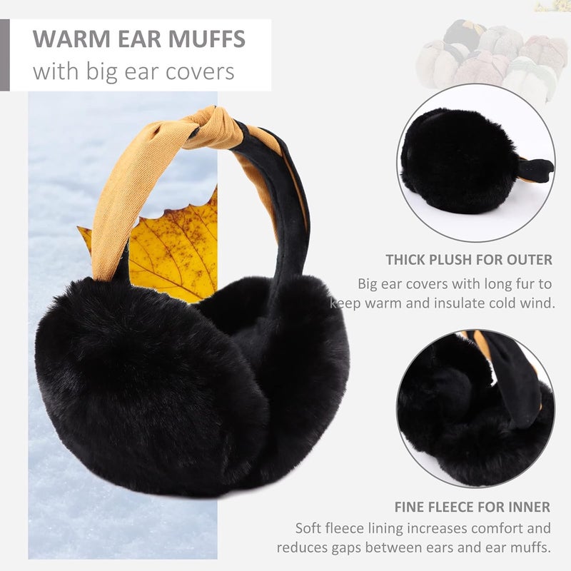 Peecabe Winter Women Earmuffs Faux Fur Girls Ear muffs Warm Unisex Kids Ear Covers Foldable Outdoor Boy Ear Warmers for Women - Image 3